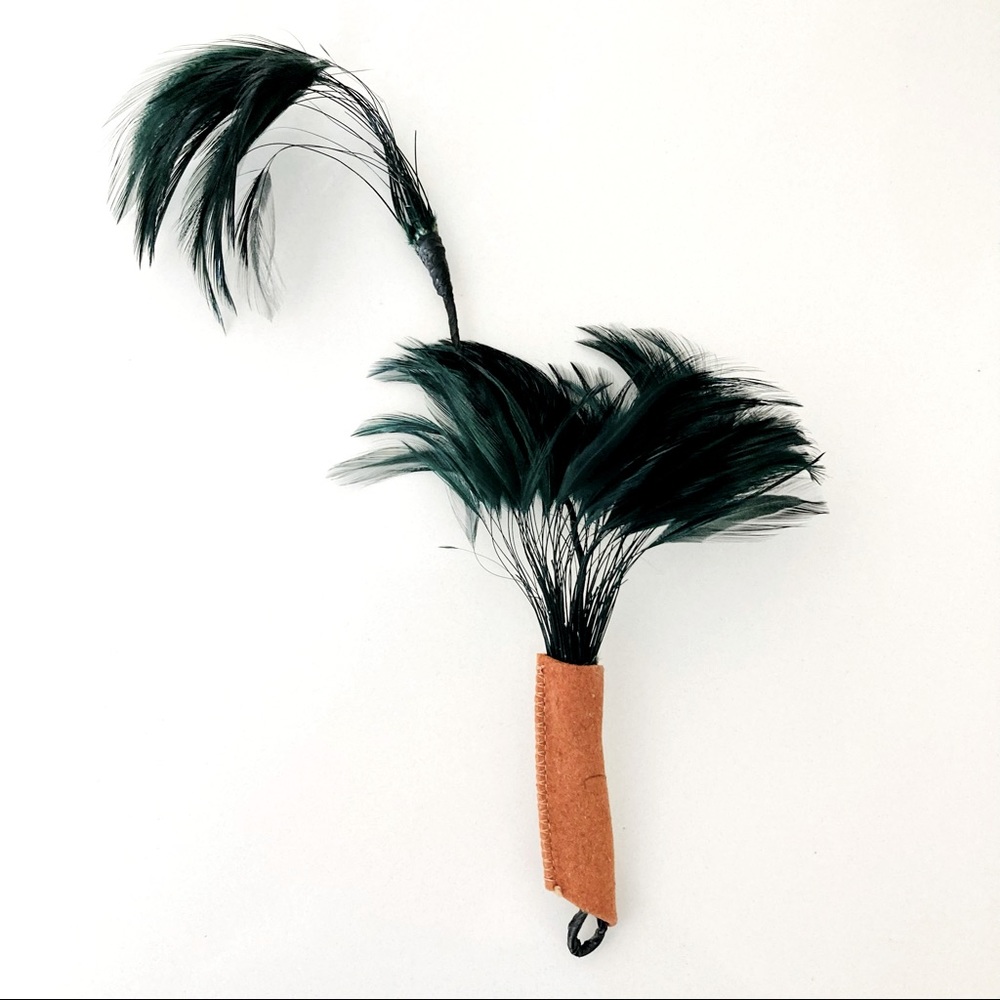 Flapper Era Feathers for Hat or Headband Dark Green Color a Rare Find